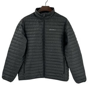 Eddie Bauer Microlight Lightweight 650 Down Puffer Black Jacket New XL EG